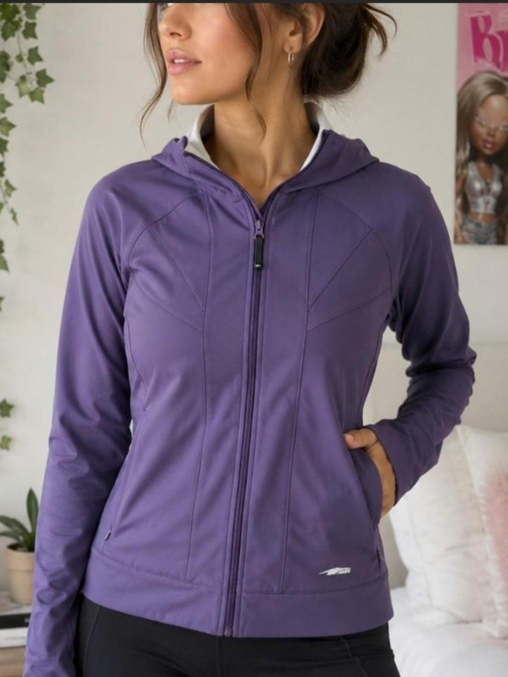 Lavender fleece lined zip-up activewear jacket 💜